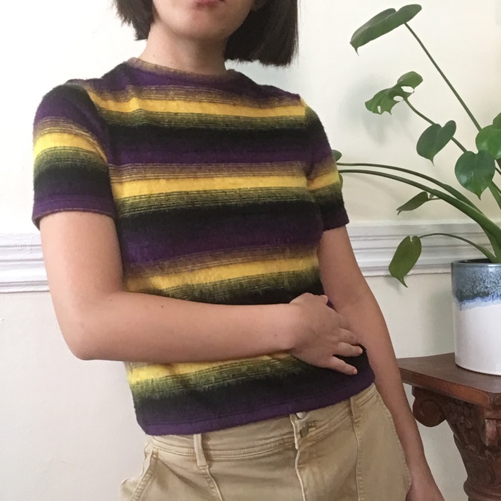 Fuzzy striped shirt